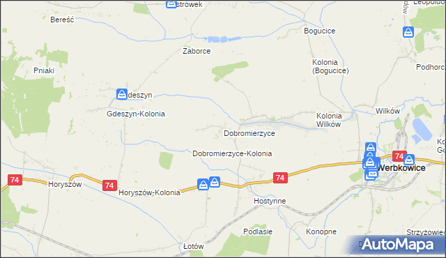 mapa Dobromierzyce, Dobromierzyce na mapie Targeo