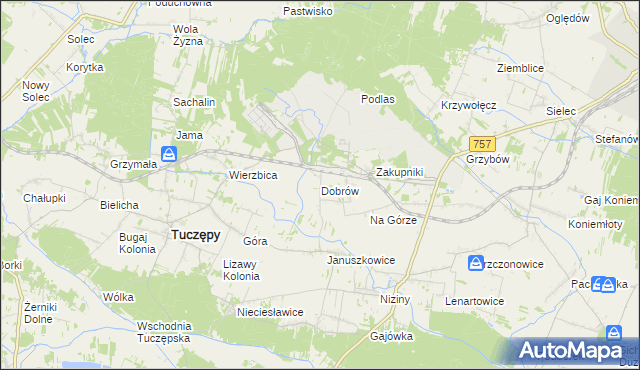 mapa Dobrów gmina Tuczępy, Dobrów gmina Tuczępy na mapie Targeo