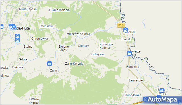 mapa Dobryłów, Dobryłów na mapie Targeo