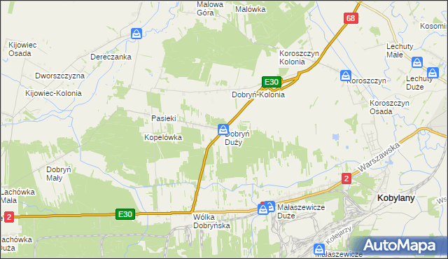 mapa Dobryń Duży, Dobryń Duży na mapie Targeo