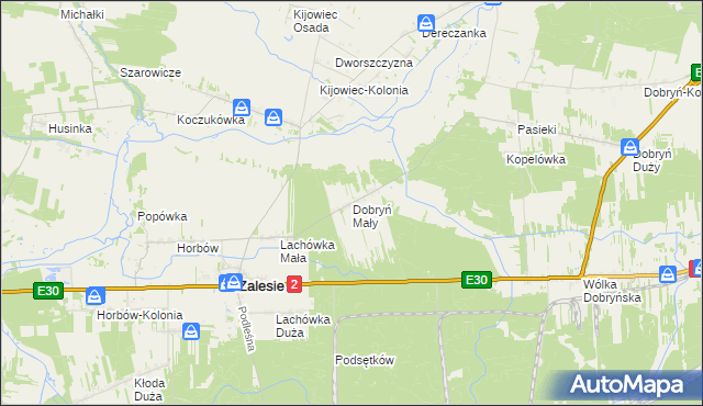 mapa Dobryń Mały, Dobryń Mały na mapie Targeo