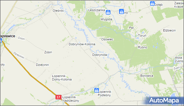 mapa Dobryniów, Dobryniów na mapie Targeo
