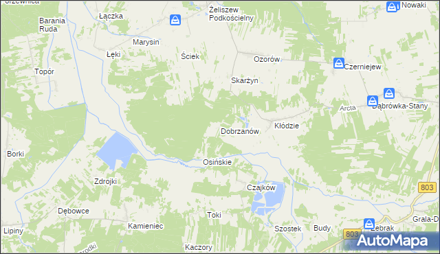 mapa Dobrzanów, Dobrzanów na mapie Targeo