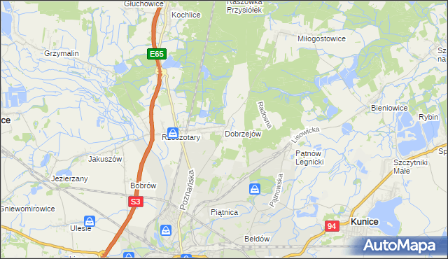 mapa Dobrzejów, Dobrzejów na mapie Targeo