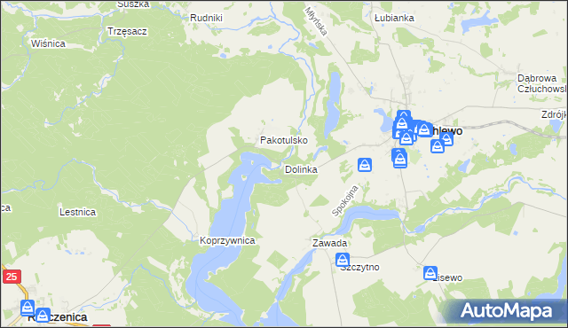mapa Dolinka gmina Przechlewo, Dolinka gmina Przechlewo na mapie Targeo