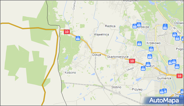mapa Dołuje, Dołuje na mapie Targeo
