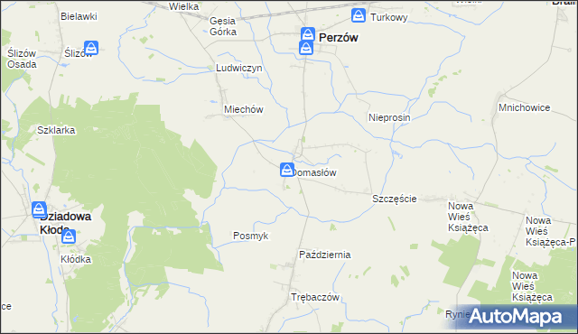 mapa Domasłów, Domasłów na mapie Targeo