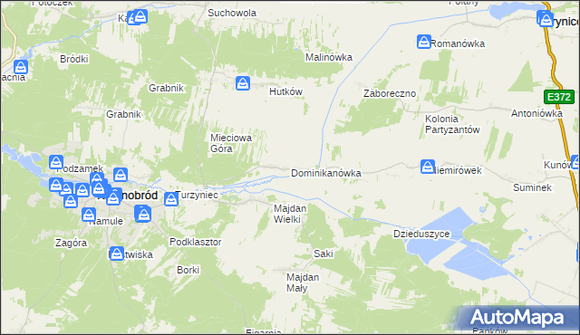 mapa Dominikanówka, Dominikanówka na mapie Targeo