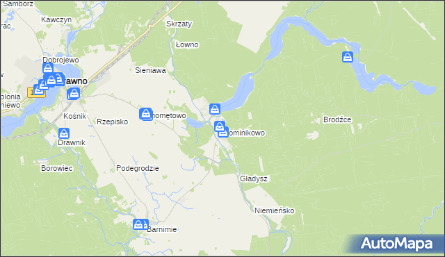 mapa Dominikowo, Dominikowo na mapie Targeo