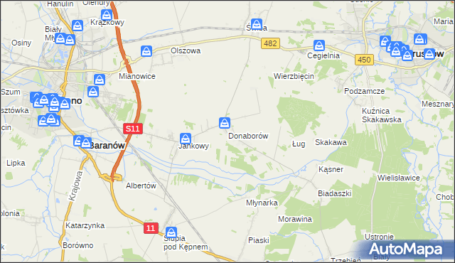 mapa Donaborów, Donaborów na mapie Targeo