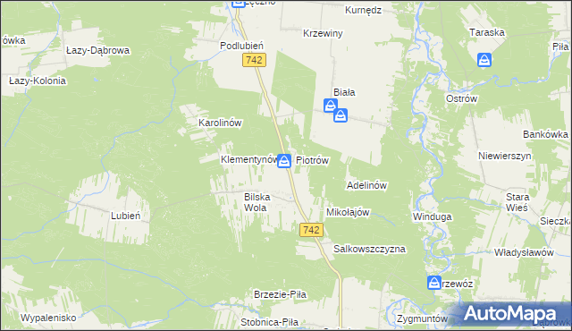 mapa Dorotów gmina Sulejów, Dorotów gmina Sulejów na mapie Targeo