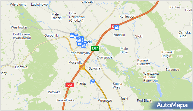 mapa Dowspuda, Dowspuda na mapie Targeo