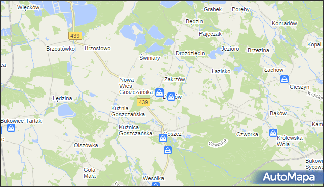 mapa Drągów, Drągów na mapie Targeo