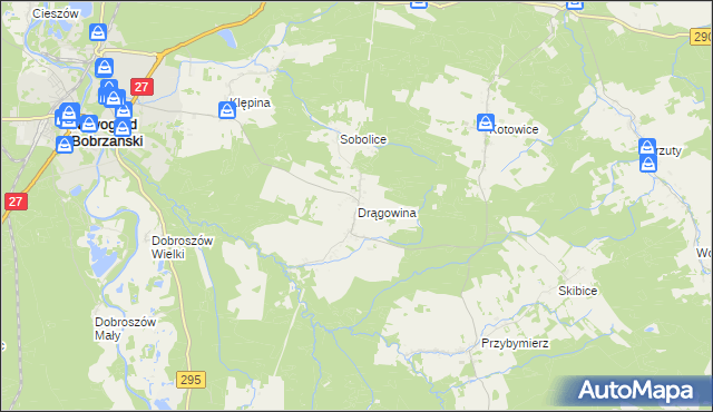 mapa Drągowina, Drągowina na mapie Targeo