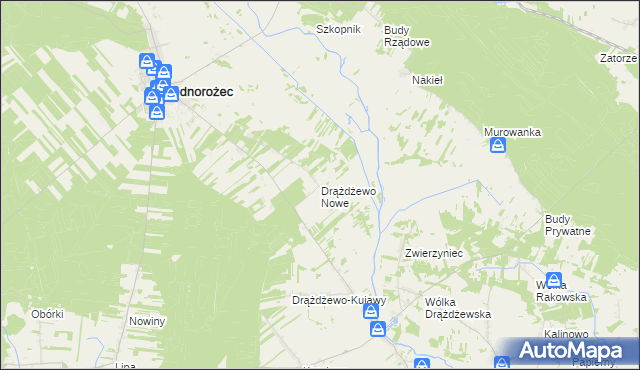 mapa Drążdżewo Nowe, Drążdżewo Nowe na mapie Targeo