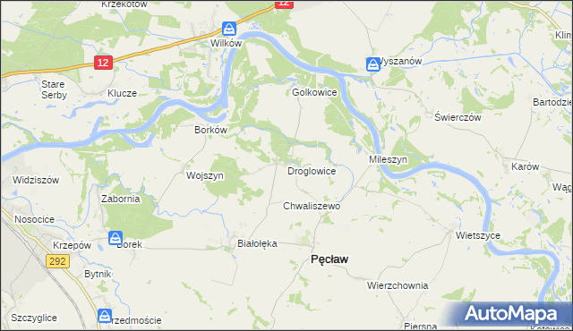 mapa Droglowice, Droglowice na mapie Targeo