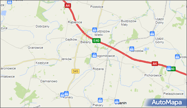 mapa Drogomiłowice, Drogomiłowice na mapie Targeo