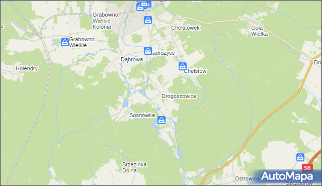 mapa Drogoszowice, Drogoszowice na mapie Targeo