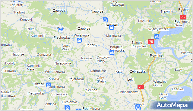 mapa Drużków Pusty, Drużków Pusty na mapie Targeo