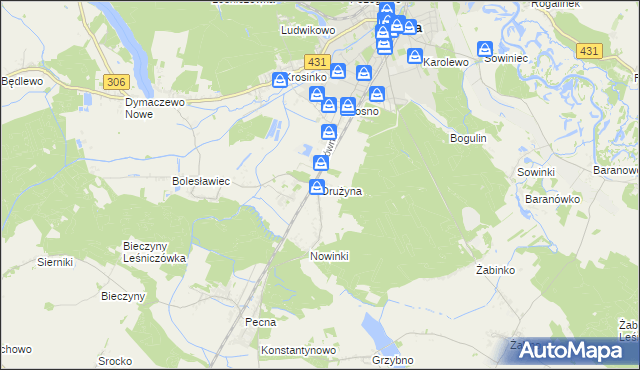 mapa Drużyna, Drużyna na mapie Targeo