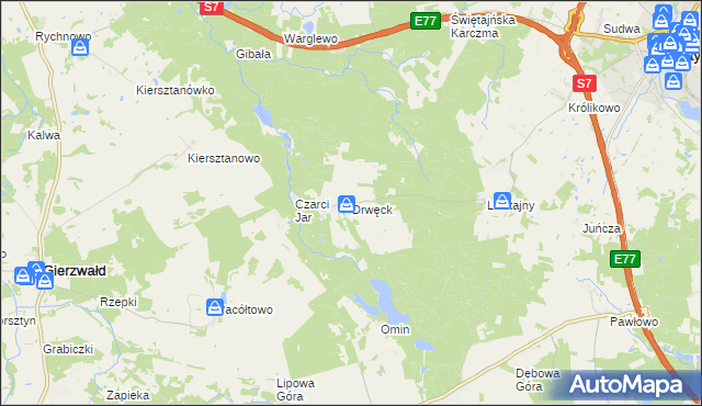 mapa Drwęck, Drwęck na mapie Targeo