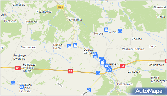 mapa Dubica Górna, Dubica Górna na mapie Targeo