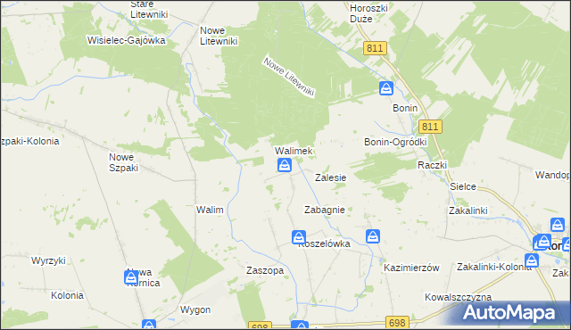 mapa Dubicze gmina Sarnaki, Dubicze gmina Sarnaki na mapie Targeo