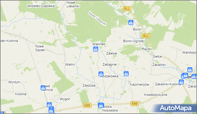 mapa Dubicze gmina Stara Kornica, Dubicze gmina Stara Kornica na mapie Targeo