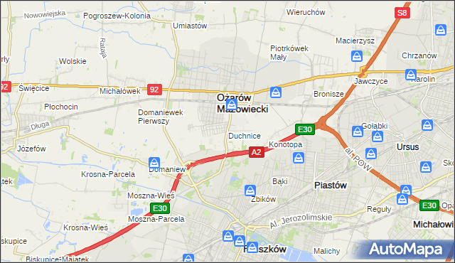 mapa Duchnice, Duchnice na mapie Targeo
