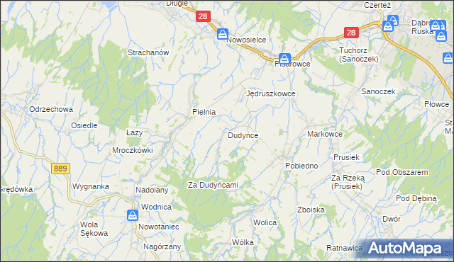 mapa Dudyńce, Dudyńce na mapie Targeo