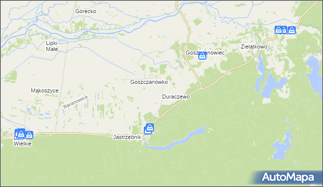 mapa Duraczewo, Duraczewo na mapie Targeo