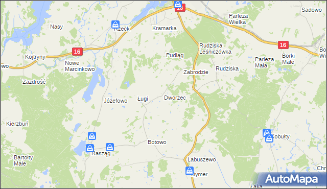 mapa Dworzec, Dworzec na mapie Targeo