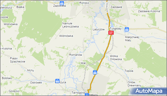 mapa Dworzyska gmina Izbica, Dworzyska gmina Izbica na mapie Targeo