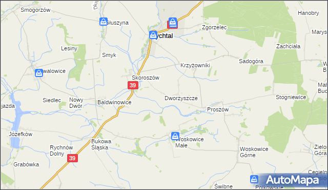 mapa Dworzyszcze, Dworzyszcze na mapie Targeo