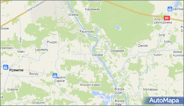 mapa Dzbądz, Dzbądz na mapie Targeo