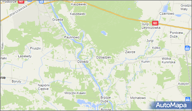 mapa Dzbądzek, Dzbądzek na mapie Targeo
