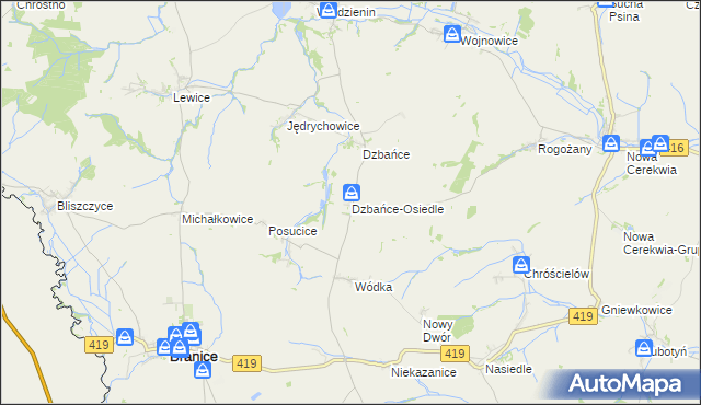 mapa Dzbańce-Osiedle, Dzbańce-Osiedle na mapie Targeo