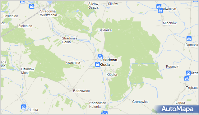 mapa Dziadowa Kłoda, Dziadowa Kłoda na mapie Targeo