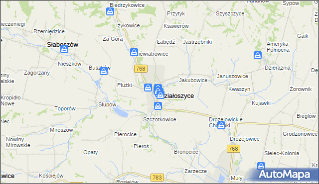 mapa Działoszyce, Działoszyce na mapie Targeo