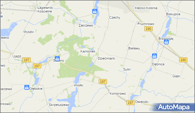 mapa Dziećmiarki, Dziećmiarki na mapie Targeo