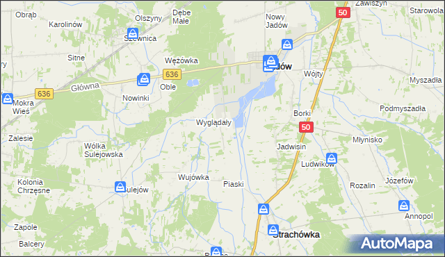mapa Dzierżanów gmina Jadów, Dzierżanów gmina Jadów na mapie Targeo