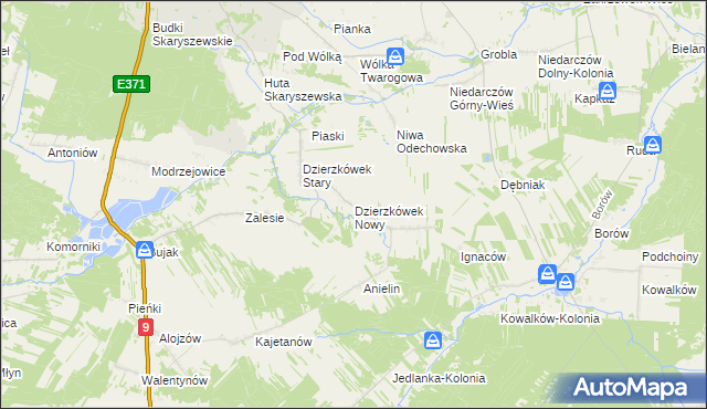 mapa Dzierzkówek Nowy, Dzierzkówek Nowy na mapie Targeo