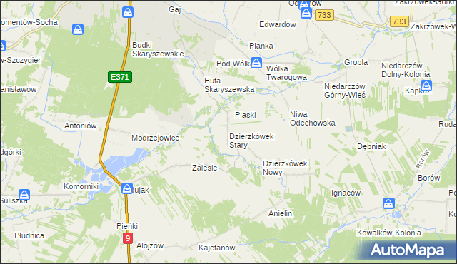 mapa Dzierzkówek Stary, Dzierzkówek Stary na mapie Targeo