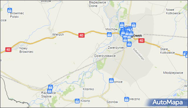 mapa Dzierżysławice, Dzierżysławice na mapie Targeo