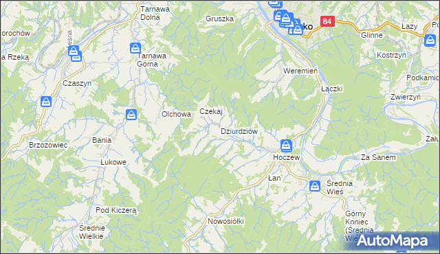mapa Dziurdziów, Dziurdziów na mapie Targeo