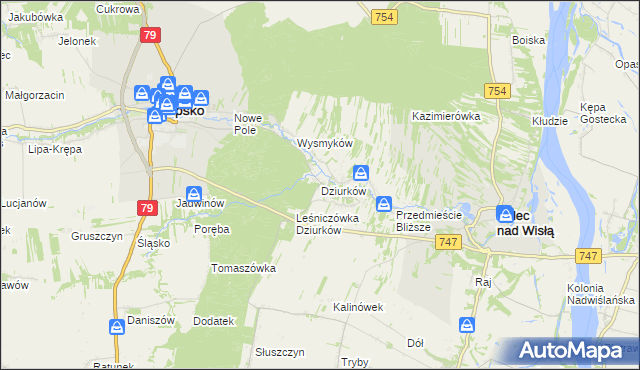 mapa Dziurków, Dziurków na mapie Targeo