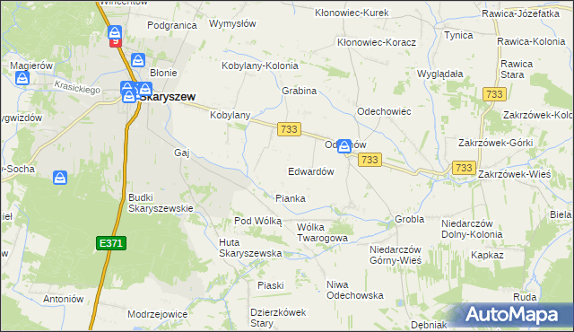 mapa Edwardów gmina Skaryszew, Edwardów gmina Skaryszew na mapie Targeo