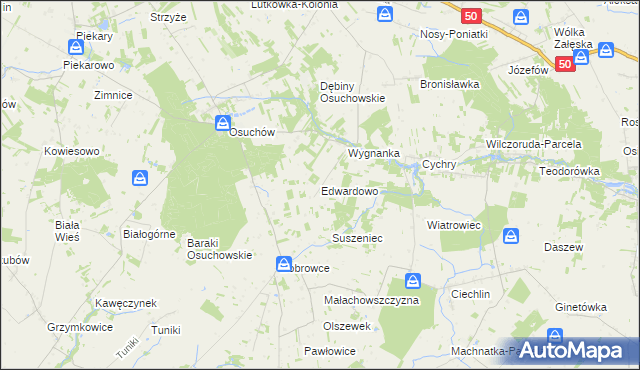 mapa Edwardowo gmina Mszczonów, Edwardowo gmina Mszczonów na mapie Targeo