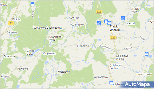 mapa Ełganowo, Ełganowo na mapie Targeo