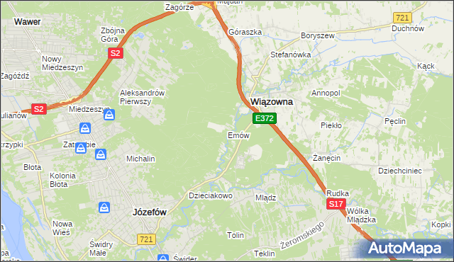 mapa Emów, Emów na mapie Targeo